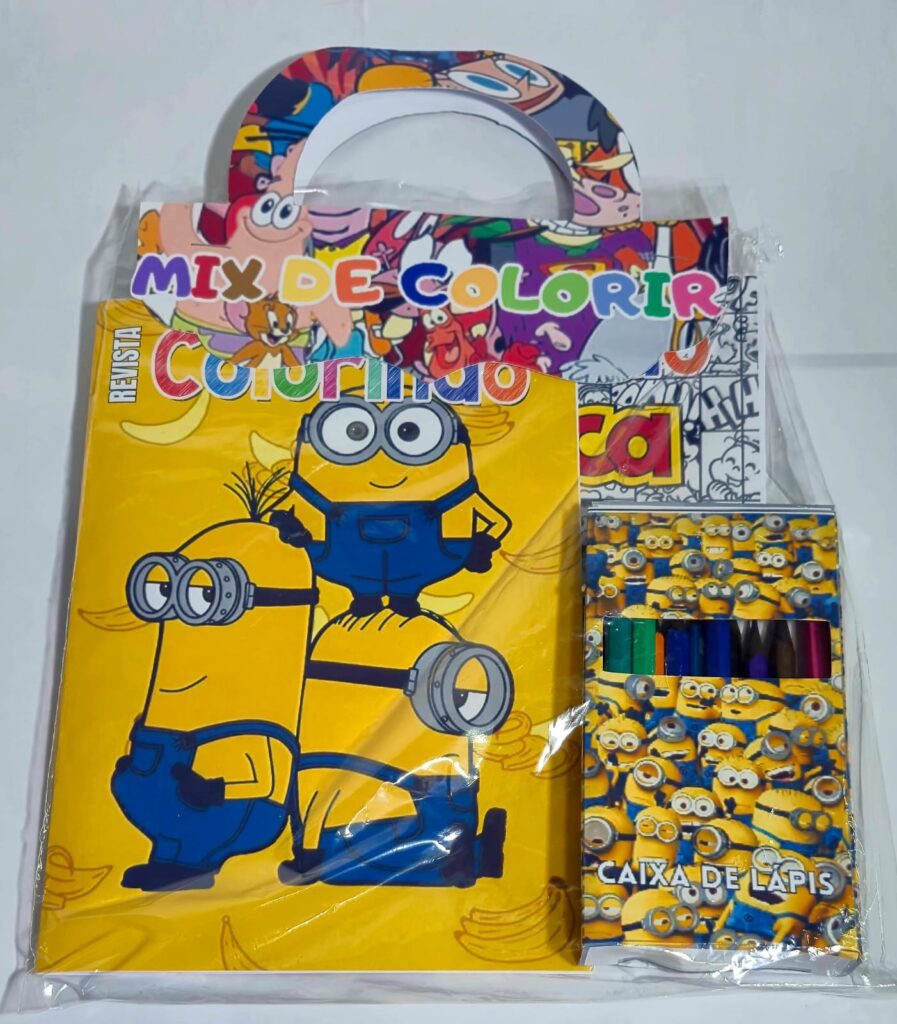 kit Mix de Colorir com 2 livros temáticos de sua escolha + Giz ou Lápis