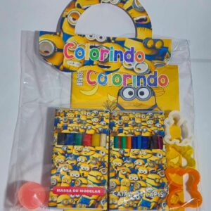 Kit Completo Livro de colorir + Giz ou Lápis + massinha + moldes + gelequinha