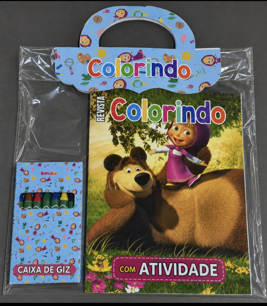 Kit Livro de colorir + atividade + tema de sua escolha + Giz ou Lápis