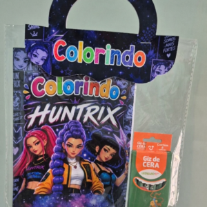 kit Colorindo temático de sua escolha + Giz de Cera